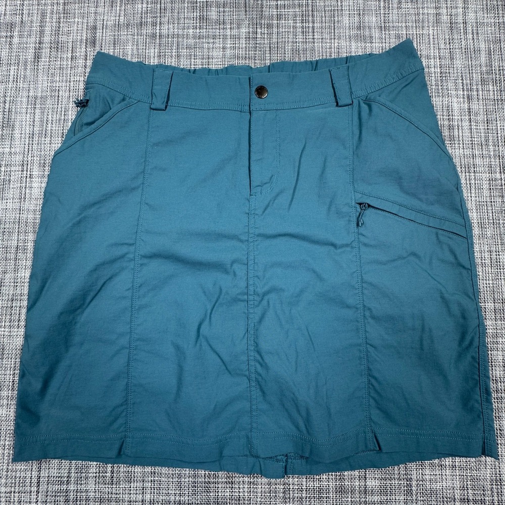 Duluth Trading Womens 16 Dry on the Fly Skort Blue Nylon Stretch Hiking Pockets